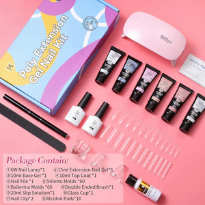 [US ONLY]Poly Nail Extension Gel Kit 6 Colors Kits & Bundles BORN PRETTY 