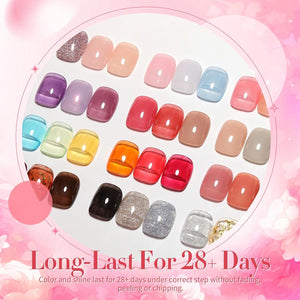 [US ONLY] Anna's Garden 33 Colors Jelly Gel Polish Set 6ml with 6pcs Base Top Coat Kit 10ml Gel Nail Polish BORN PRETTY 