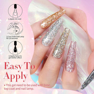 [US ONLY] Glitter Gel Polish 6 Colors Set Kits & Bundles BORN PRETTY 