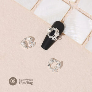 Silver Gold Bowknot Butterfly Rhinestones 3D Nail Decoration Nail Decoration BORN PRETTY 08 