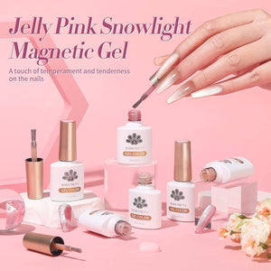 [US ONLY] 6 Colors Jelly Pink Snowlight Magnetic Gel Polish Set Kits & Bundles BORN PRETTY 
