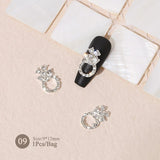 Silver Gold Bowknot Butterfly Rhinestones 3D Nail Decoration Nail Decoration BORN PRETTY 09 