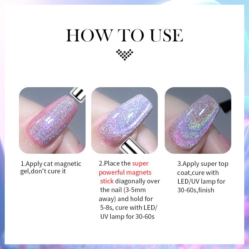 Rainbow Glass Cat Magnetic Gel 10ml RG04 Gel Nail Polish BORN PRETTY 