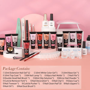 12 Colors Pink Nude Extension Nail Gel Starter Kit 15ml Gel Nail Polish BORN PRETTY 