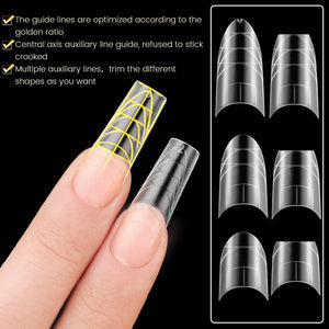 300pcs Half Cover Straight Auxiliary Line Nail Tips 12 Different Sizes Nail Tips BORN PRETTY 