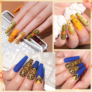 [US ONLY] 8pcs Autumn Winter Nail Stamping Plates Set Christmas Halloween Holiday Nails Kits & Bundles BORN PRETTY 