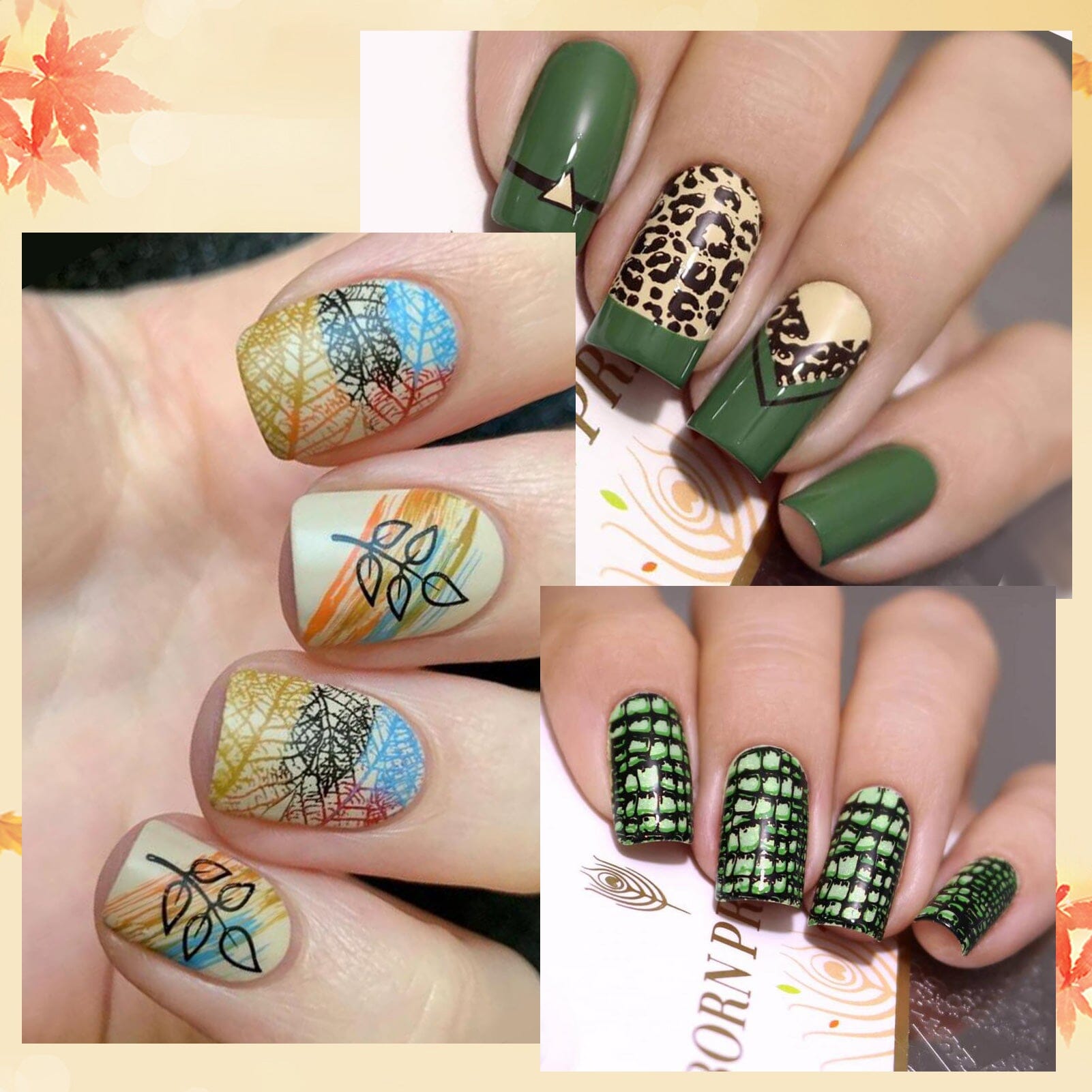 [US ONLY] 8pcs Autumn Winter Nail Stamping Plates Set Christmas Halloween Holiday Nails Kits & Bundles BORN PRETTY 