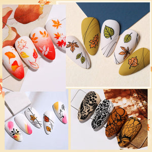 [US ONLY] 8pcs Autumn Winter Nail Stamping Plates Set Christmas Halloween Holiday Nails Kits & Bundles BORN PRETTY 