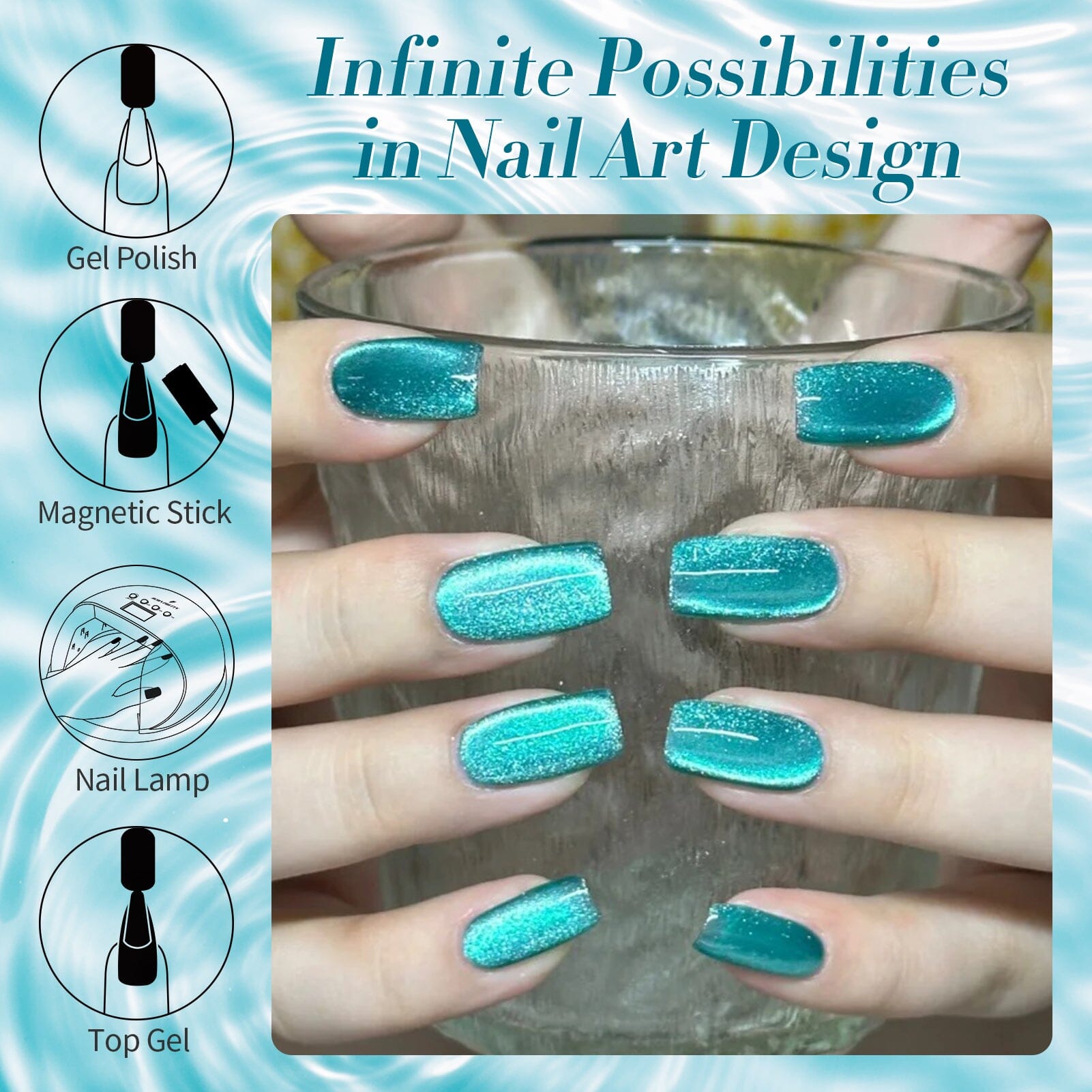 Blue Cat Magnetic Gel Polish MY36 Melbourne 15ml Gel Nail Polish BORN PRETTY 