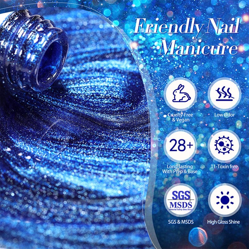 Blue Cat Magnetic Gel Polish MY47 Blue Ore 10ml Gel Nail Polish BORN PRETTY 