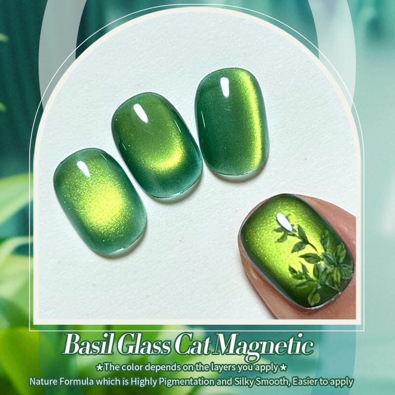 Green Cat Magnetic Gel Polish MY39 Basil 10ml Gel Nail Polish BORN PRETTY 