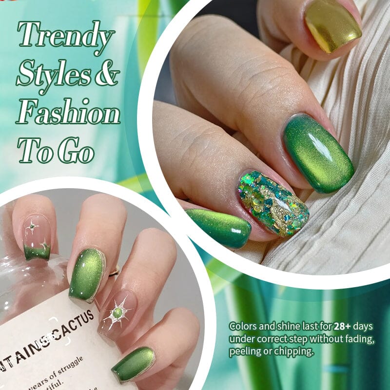 Green Cat Magnetic Gel Polish MY39 Basil 10ml Gel Nail Polish BORN PRETTY 