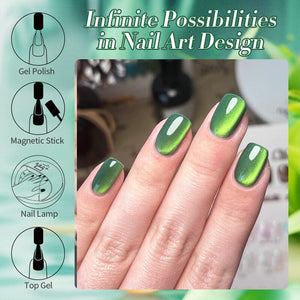 Green Cat Magnetic Gel Polish MY39 Basil 10ml Gel Nail Polish BORN PRETTY 