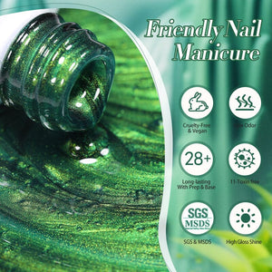 Green Cat Magnetic Gel Polish MY39 Basil 10ml Gel Nail Polish BORN PRETTY 