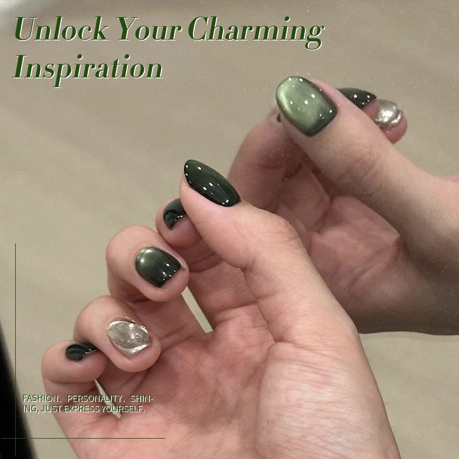 Green Cat Magnetic Gel Polish MY41 Dark Emerald 10ml Gel Nail Polish BORN PRETTY 