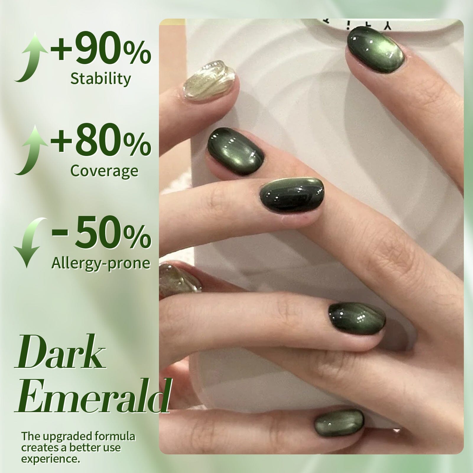 Green Cat Magnetic Gel Polish MY41 Dark Emerald 10ml Gel Nail Polish BORN PRETTY 