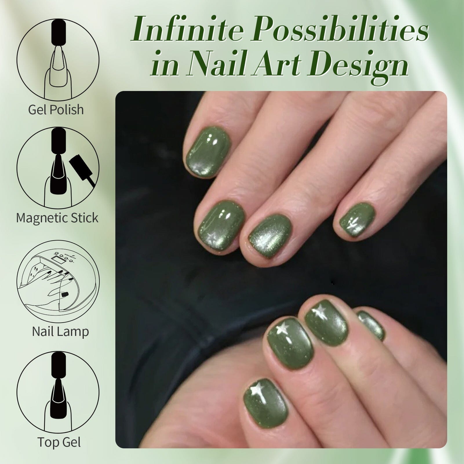Green Cat Magnetic Gel Polish MY41 Dark Emerald 10ml Gel Nail Polish BORN PRETTY 