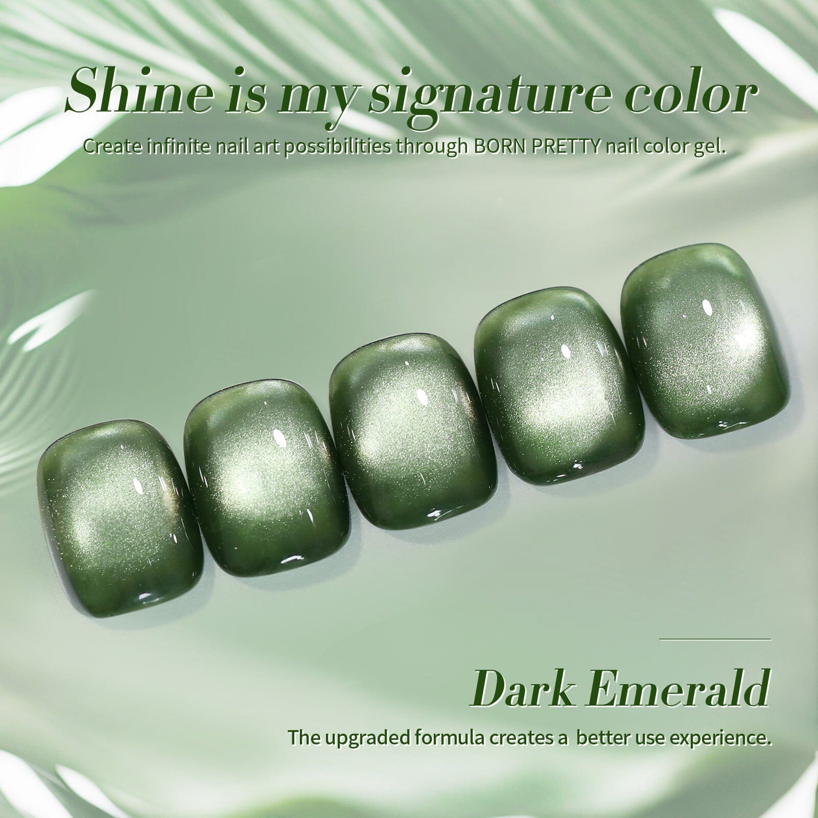 Green Cat Magnetic Gel Polish MY41 Dark Emerald 15ml Gel Nail Polish BORN PRETTY 