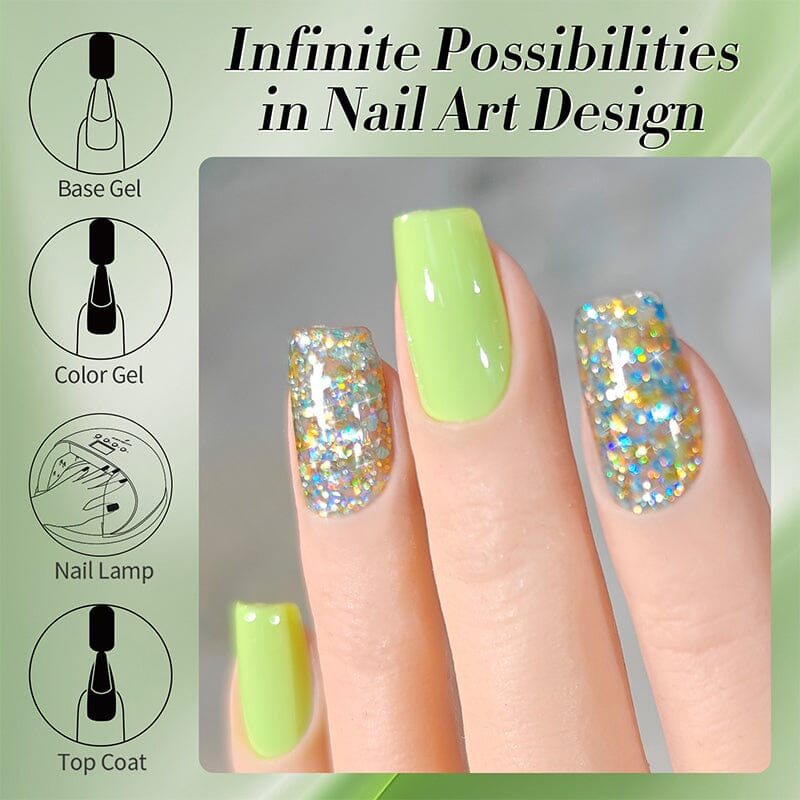 Multicolor Sequins Glitter Gel Polish SG02 Hummingbird 10ml Gel Nail Polish BORN PRETTY 