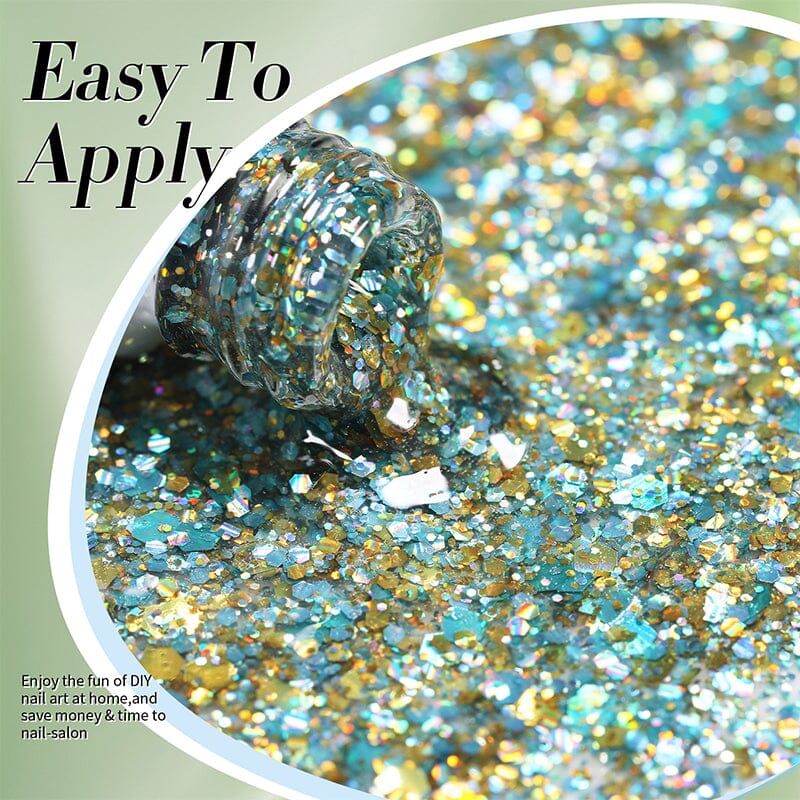 Multicolor Sequins Glitter Gel Polish SG02 Hummingbird 10ml Gel Nail Polish BORN PRETTY 