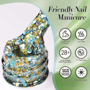 Multicolor Sequins Glitter Gel Polish SG02 Hummingbird 10ml Gel Nail Polish BORN PRETTY 