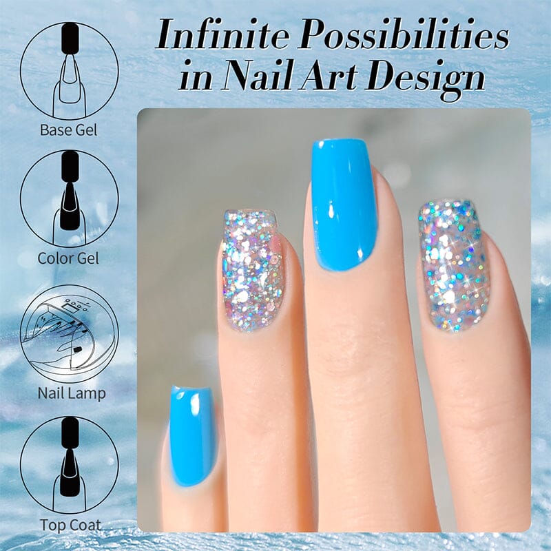 Multicolor Sequins Glitter Gel Polish SG03 Stained Glass 10ml Gel Nail Polish BORN PRETTY 