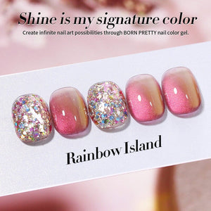 Multicolor Sequins Glitter Gel Polish SG04 Rainbow Island 10ml Gel Nail Polish BORN PRETTY 