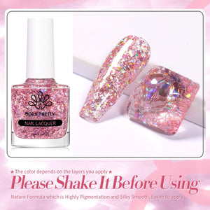 Rose Gold Iridescent Sequins Nail Polish 10ml Nail Polish BORN PRETTY 