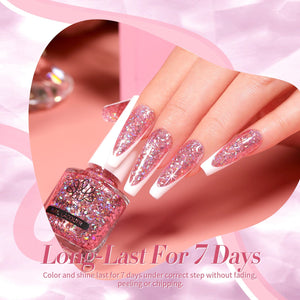 Rose Gold Iridescent Sequins Nail Polish 10ml Nail Polish BORN PRETTY 