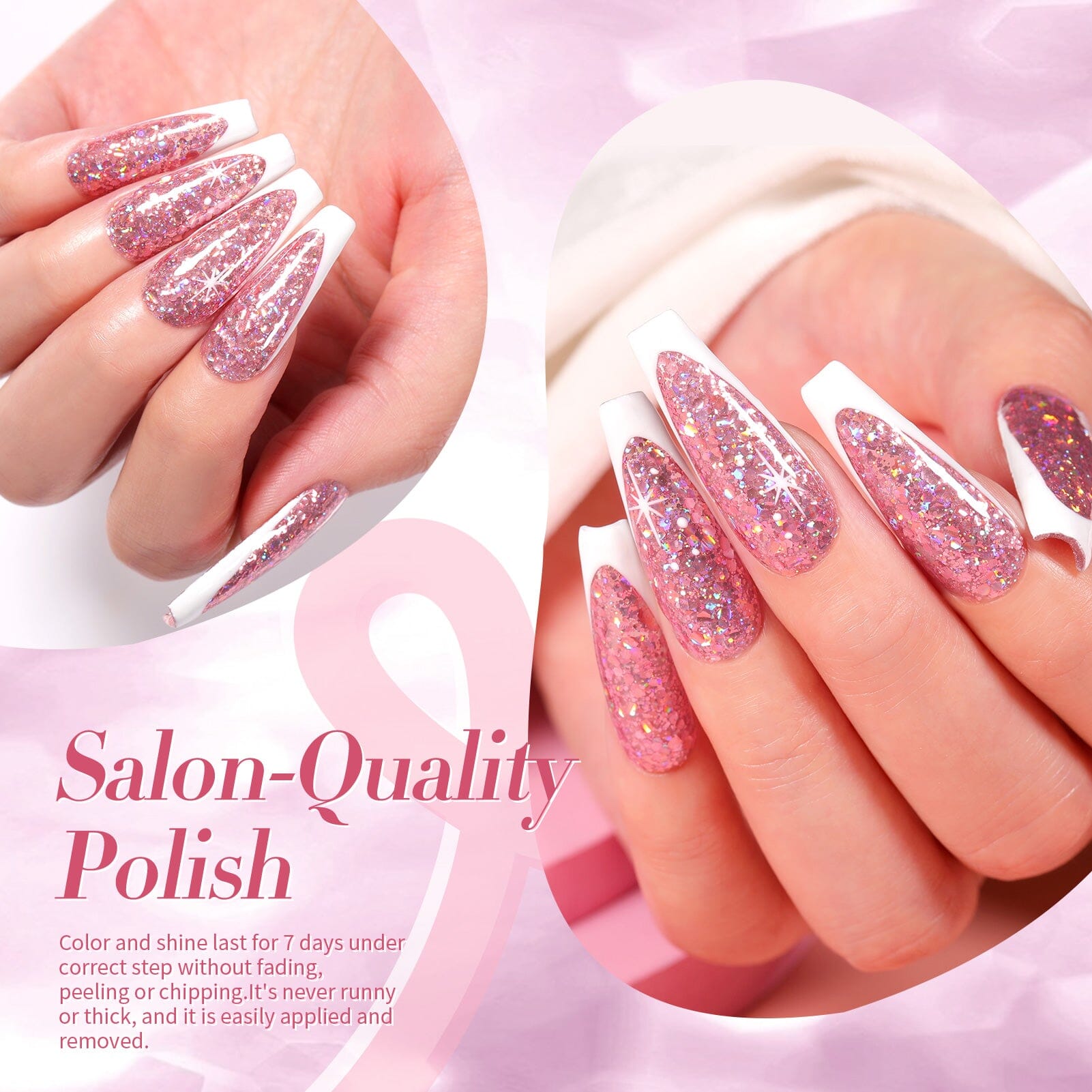 Rose Gold Iridescent Sequins Nail Polish 10ml Nail Polish BORN PRETTY 