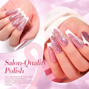 Rose Gold Iridescent Sequins Nail Polish 10ml Nail Polish BORN PRETTY 