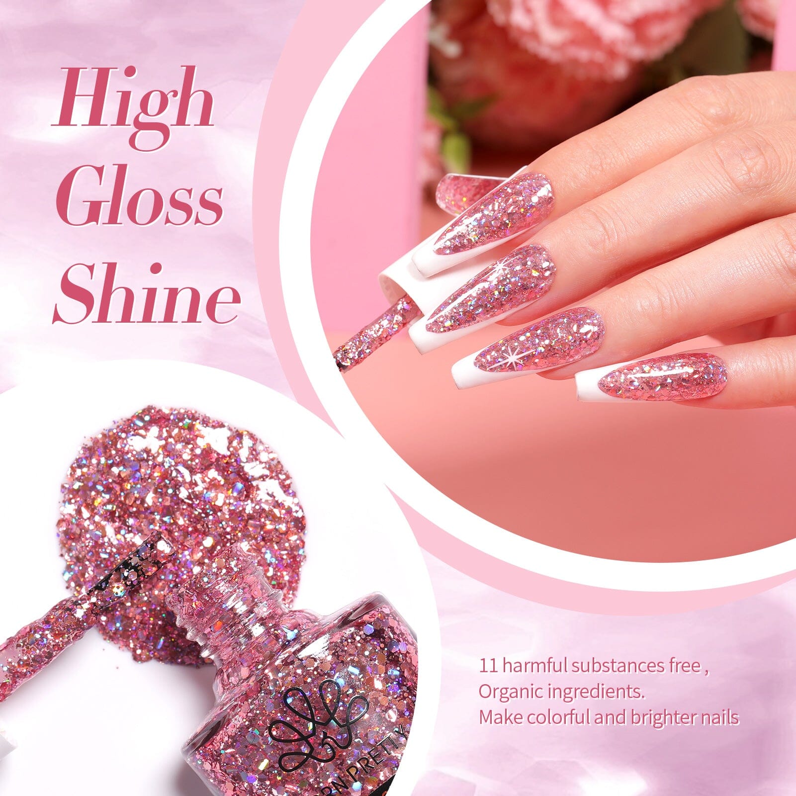 Rose Gold Iridescent Sequins Nail Polish 10ml Nail Polish BORN PRETTY 