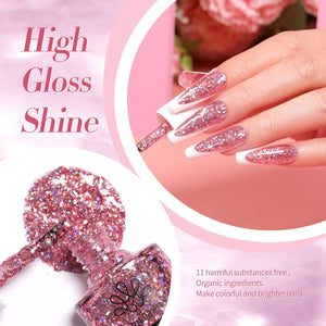 Rose Gold Iridescent Sequins Nail Polish 10ml Nail Polish BORN PRETTY 