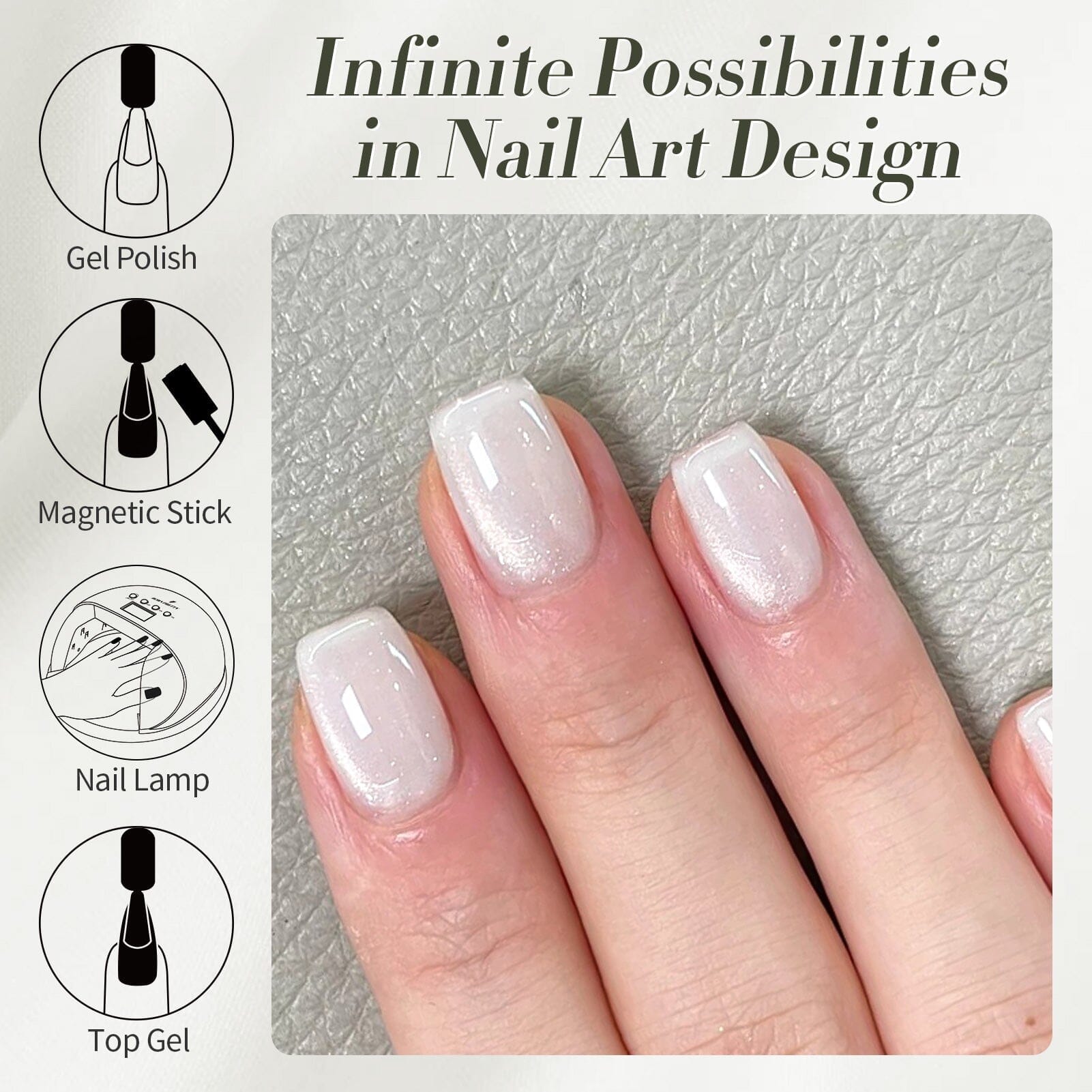 White Cat Magnetic Gel Polish MY42 Milky Cat 15ml Gel Nail Polish BORN PRETTY 