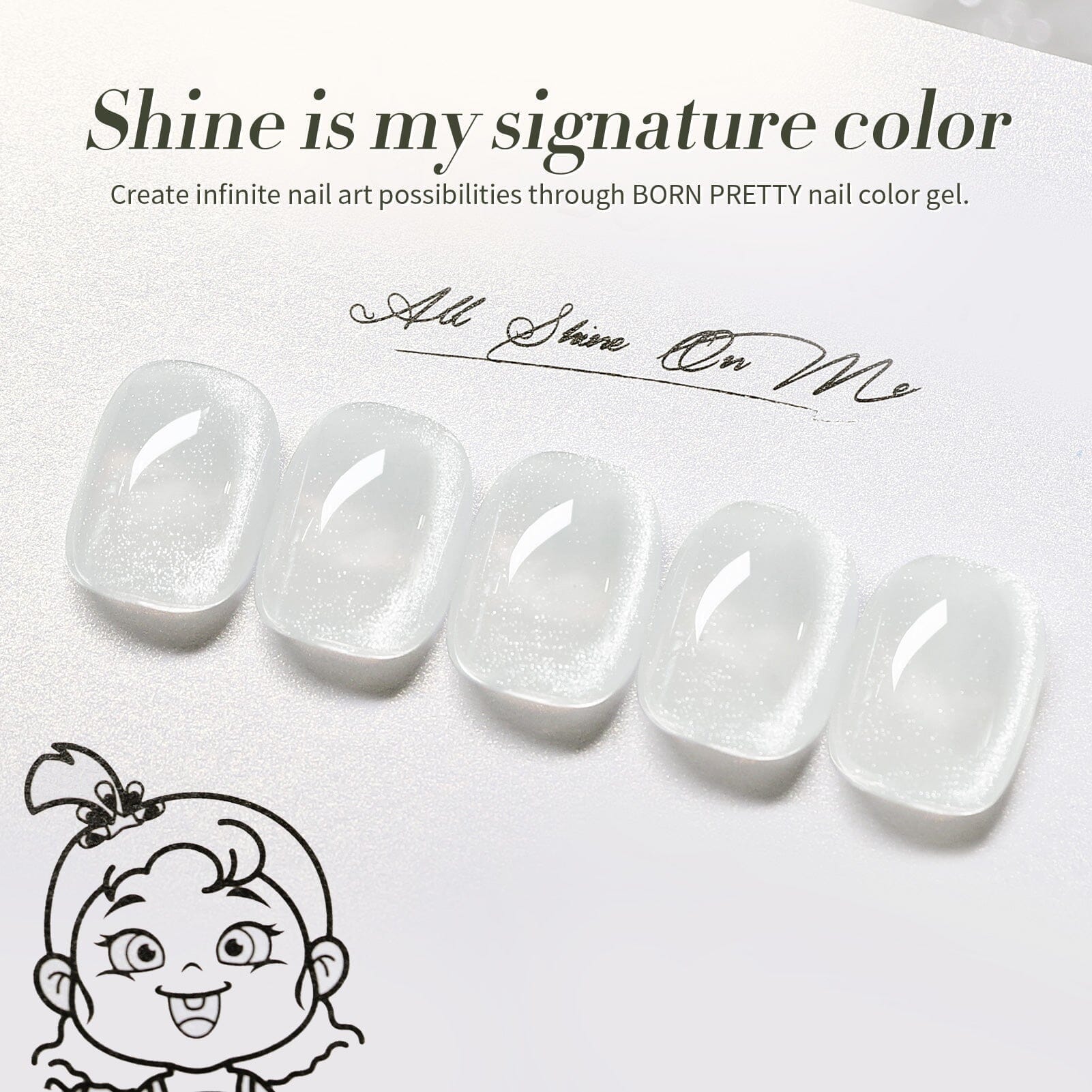White Cat Magnetic Gel Polish MY42 Milky Cat 15ml Gel Nail Polish BORN PRETTY 