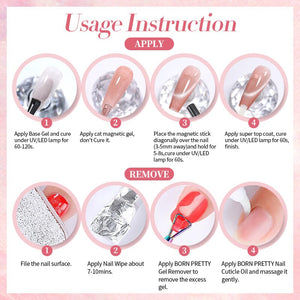 Pink Collection Cat Magnetic Gel Polish 10ml Gel Nail Polish BORN PRETTY 