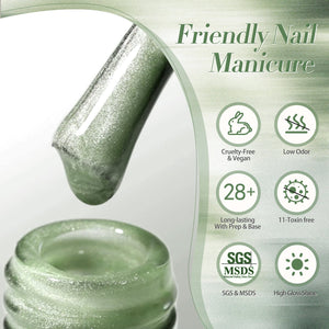 Jade Breeze Green Cat Magnetic Gel Polish MY48 15ml Gel Nail Polish BORN PRETTY 