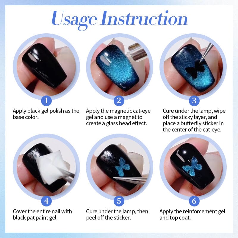 Black Base Collection Cat Magnetic Gel Polish 10ml Gel Nail Polish BORN PRETTY 