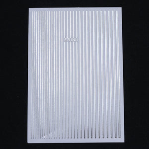 Gold Silver Lines Nail Sticker DIY Nails BORN PRETTY Silver 