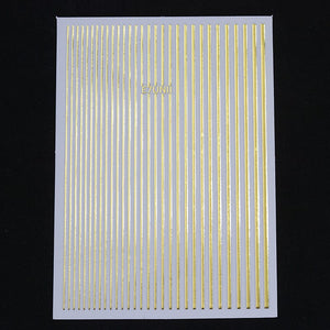 Gold Silver Lines Nail Sticker DIY Nails BORN PRETTY Gold 