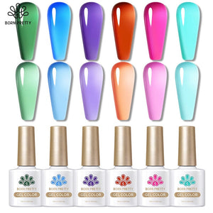 Green Blue Jelly Nude Gel 10ml Gel Nail Polish BORN PRETTY 