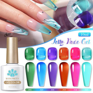 Green Blue Jelly Nude Gel 10ml Gel Nail Polish BORN PRETTY 