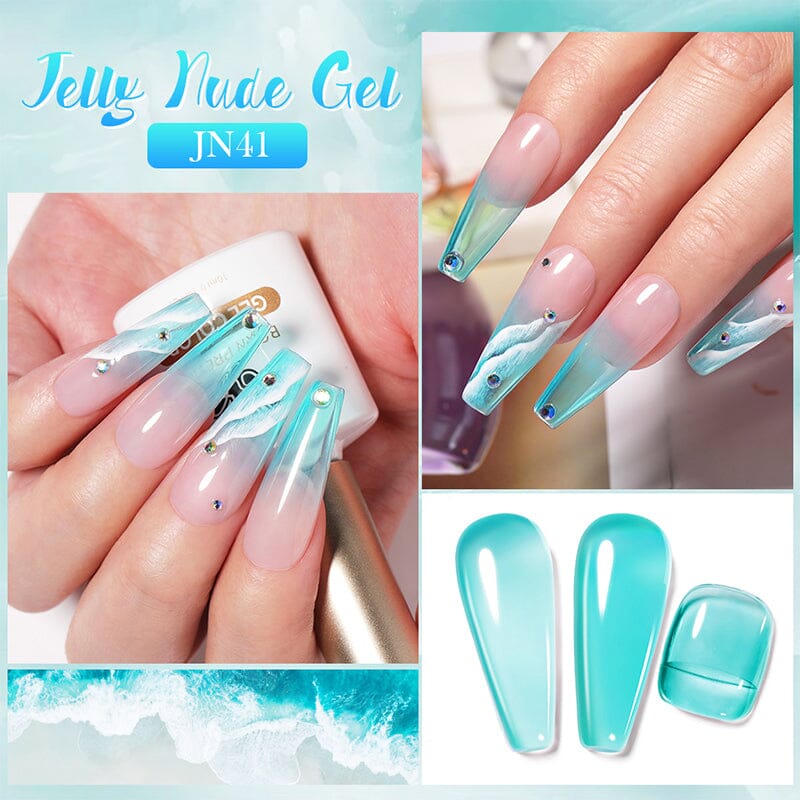 Green Blue Jelly Nude Gel 10ml Gel Nail Polish BORN PRETTY 