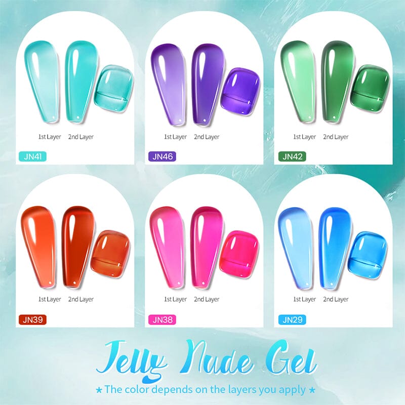 Green Blue Jelly Nude Gel 10ml Gel Nail Polish BORN PRETTY 
