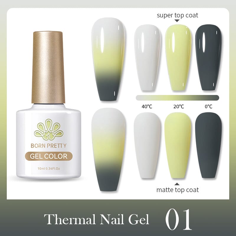 Thermal Nail Gel Temperature Color Changing Gel Polish 10ml Gel Nail Polish BORN PRETTY 01 