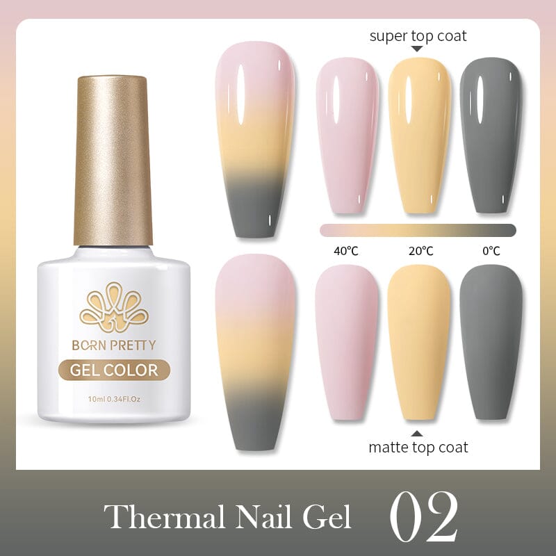 Thermal Nail Gel Temperature Color Changing Gel Polish 10ml Gel Nail Polish BORN PRETTY 02 