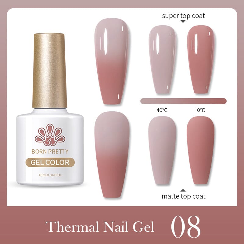Thermal Nail Gel Temperature Color Changing Gel Polish 10ml Gel Nail Polish BORN PRETTY 08 