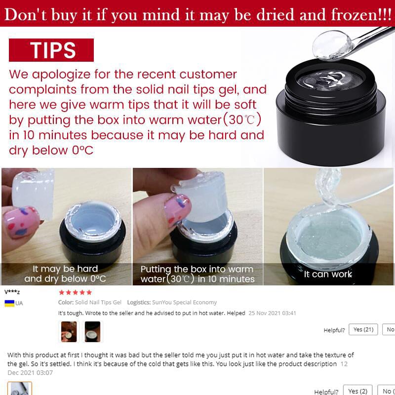 Transparent Solid Nail Tips Gel 5g Tools & Accessories BORN PRETTY 