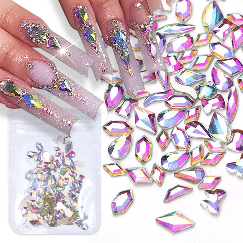 50pcs Aurora Flat Bottom Nail Rhinestones Nail Decoration No Brand 