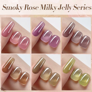 Smoky Rose Milky Jelly Gel 6 Colors Set 7ml Gel Nail Polish BORN PRETTY 